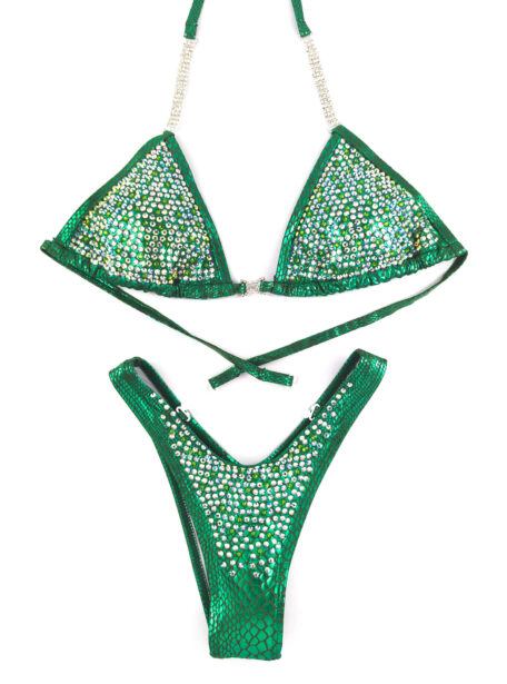 Sexy Green Figure Competition Suit 1